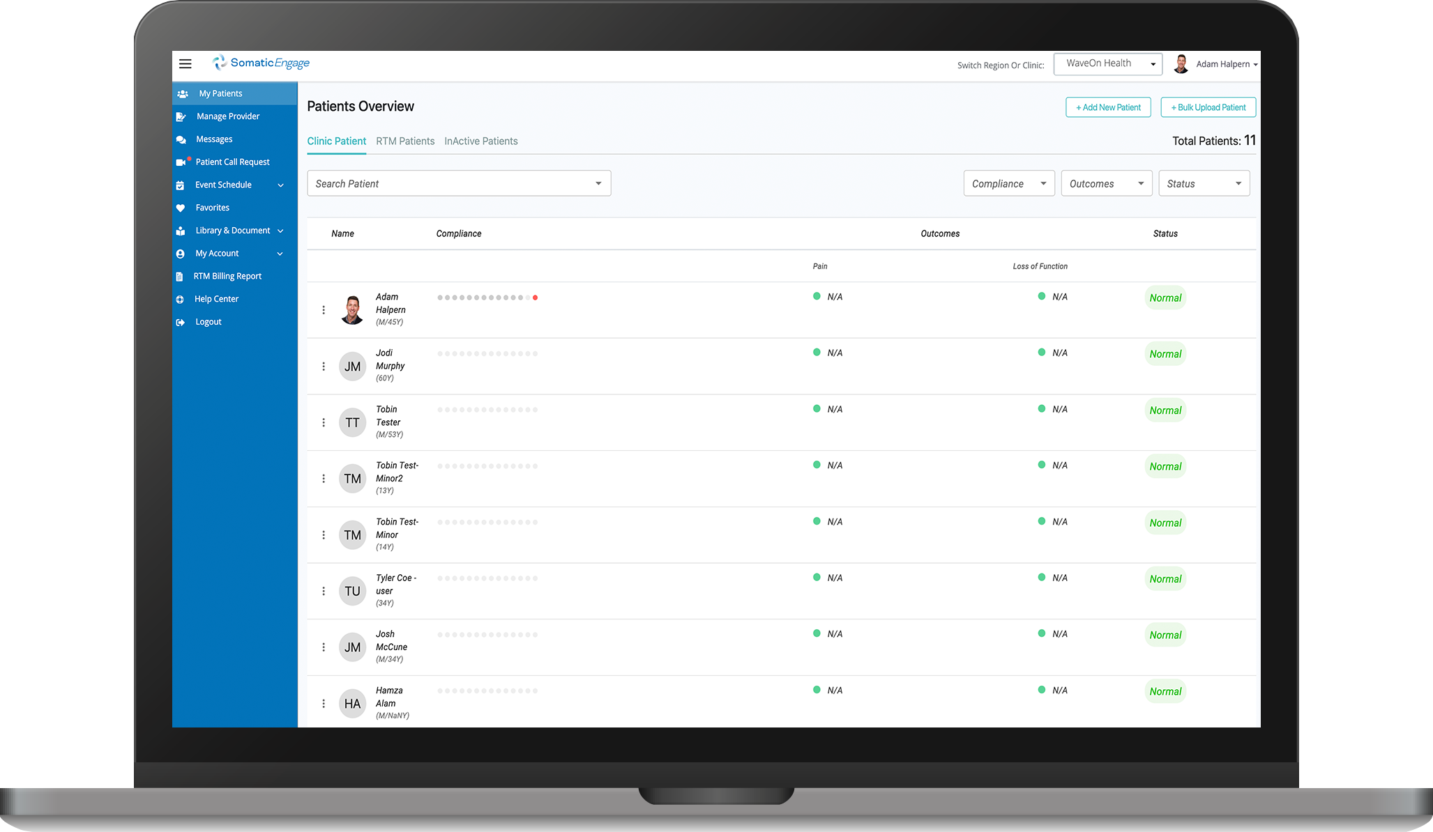 Personalized Patients Overview Interface