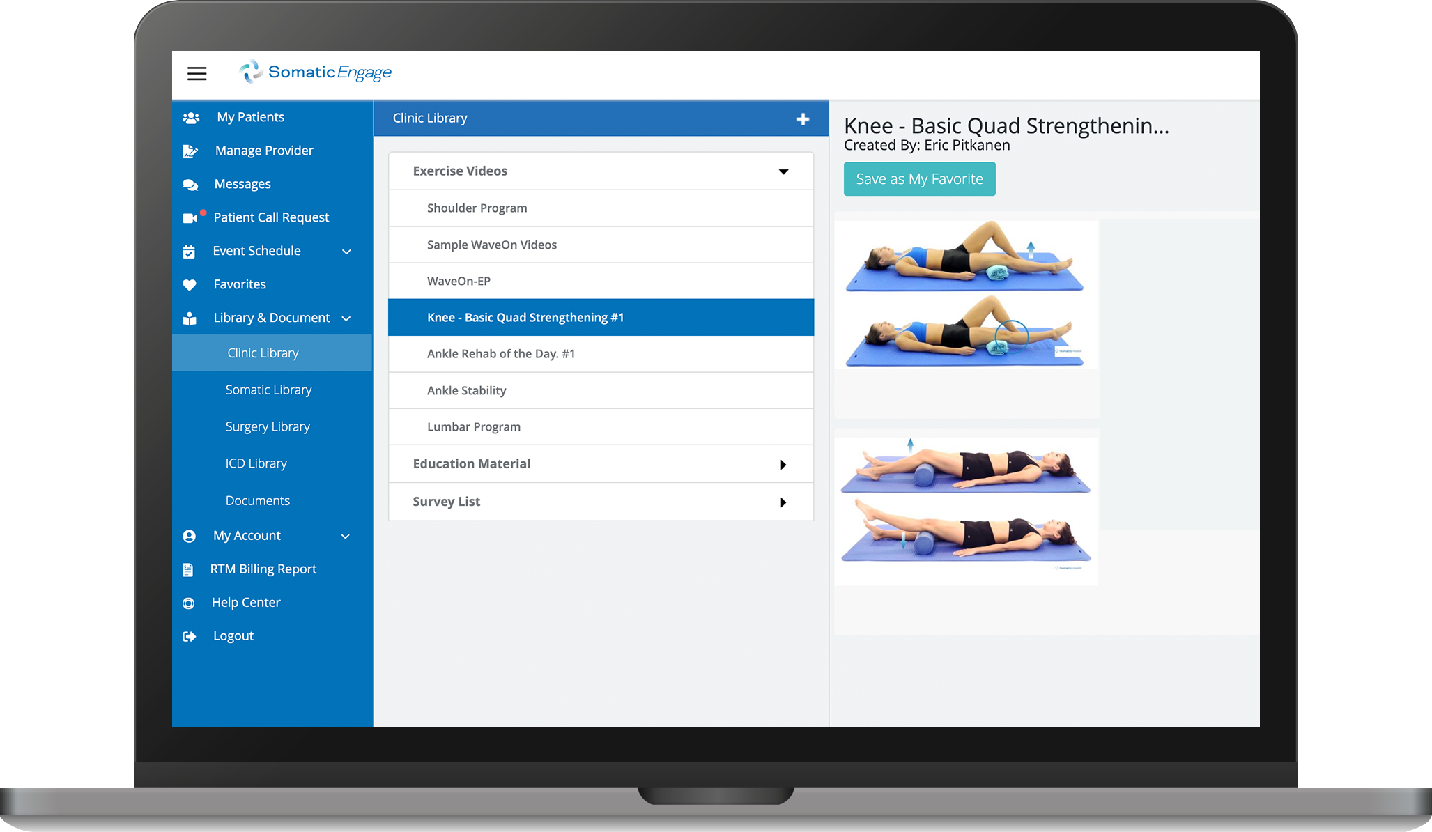 WaveOn Clinic Library Interface